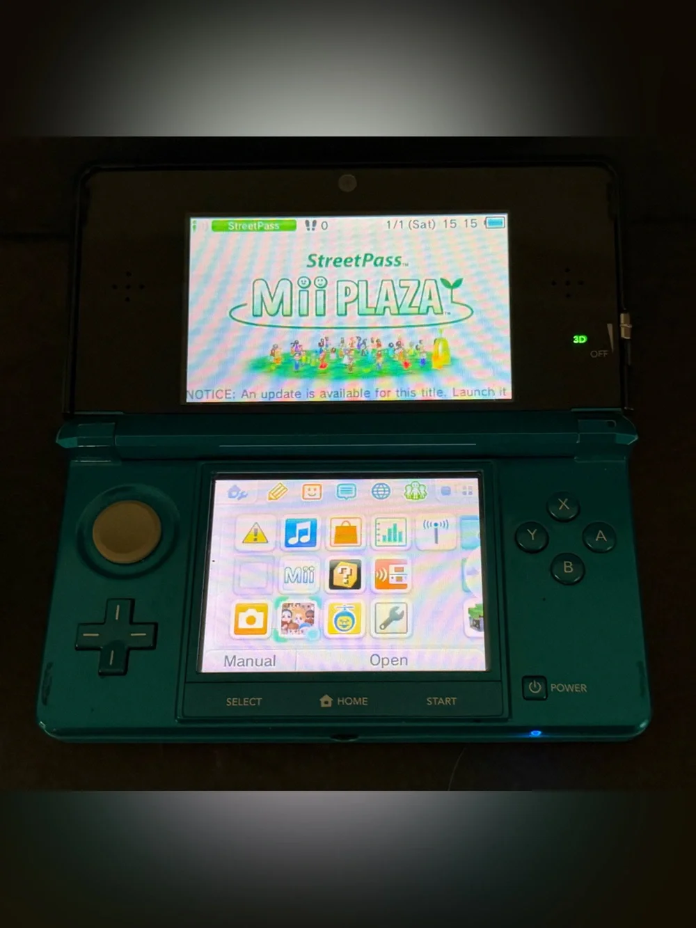 Nintendo 3DS Aqua Blue Handheld Handheld Console System CTR-001 Tested